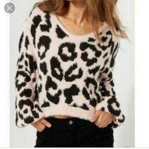 Leopard furry sweater